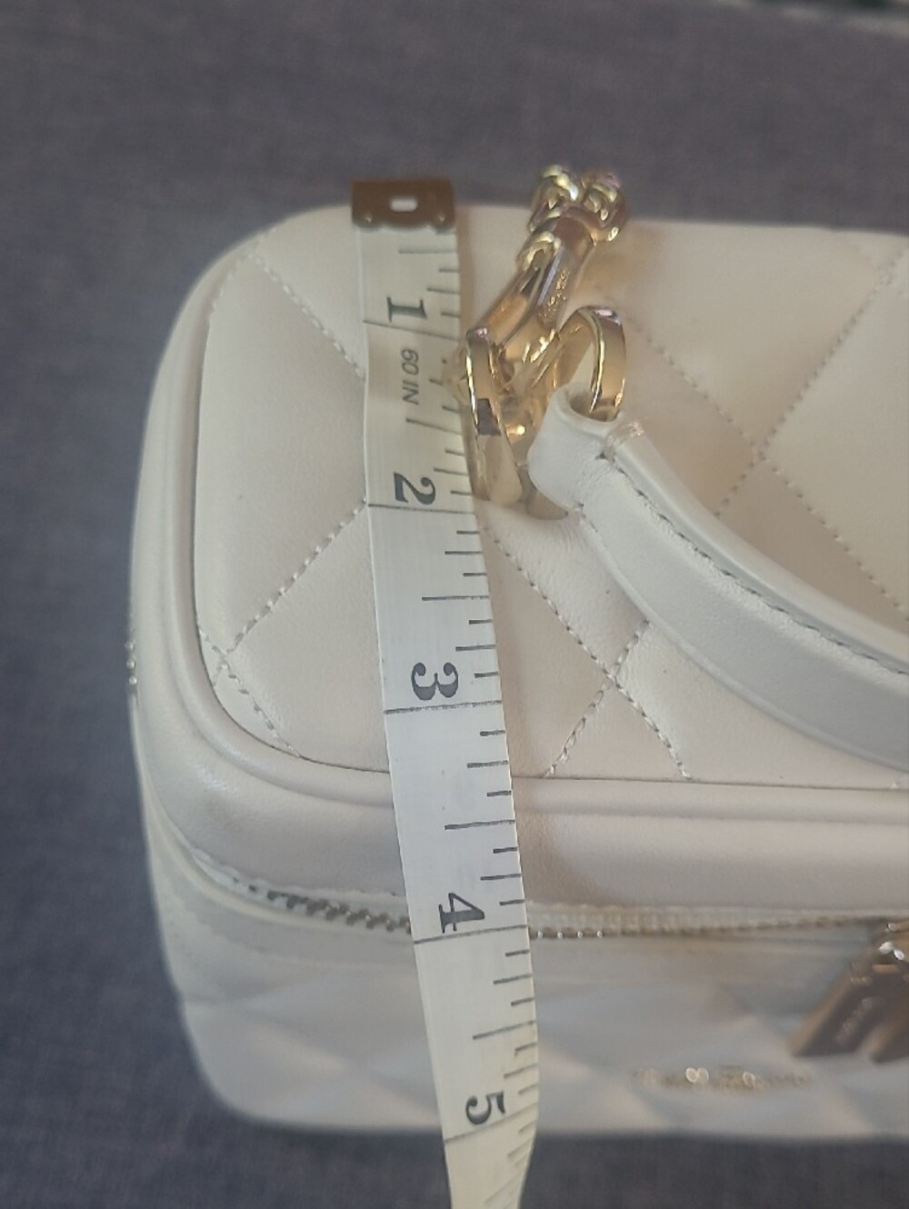 kate spade Quilted White Vanity Crossbody with Gold Chain - Picture 12 of 12